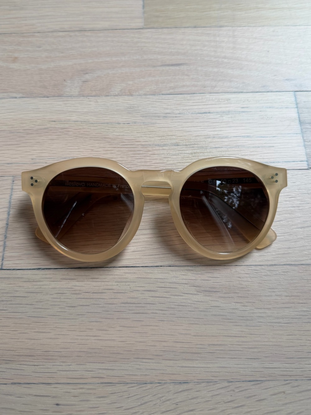 Illesteva Round Sunglasses in Beige with Brown Lenses - French Sunglasses